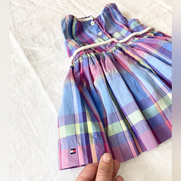NWOT Tommy Hilfiger Infant Girls Plaid Dress - Picture 3 of 13